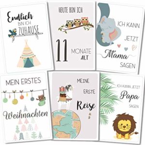 40 Baby Meilensteinkarten für Junge und Mädchen