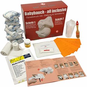 ALL-INCLUSIVE | Babybauch Gipsabdruck Set inkl. Glättung & Veredelung | 1A Ergebnis Gipsabdruck Babybauch mit Detailanleitung + Profimaterial
