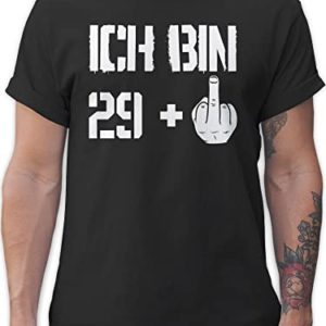 Shirtracer Geburtstag | Ich Bin 29+ | T-Shirt Herren Schwarz