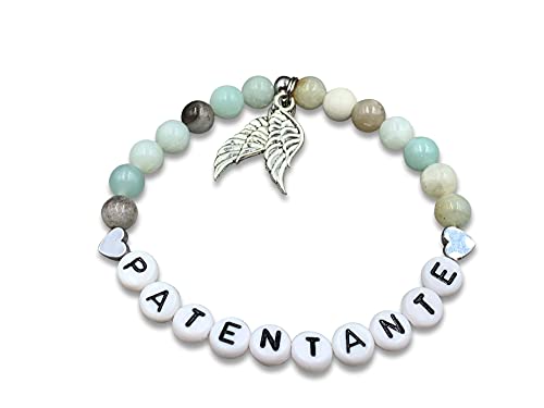 Armband Patentante - Amazonit - Perlen 6 mm - Geschenk für Patin und Taufe Taufgeschenk- Lapislazuli Granat Aventurin Labradorit uvm. - Größe 13 cm Kinder bis 22 cm - personalisierbar Armband Patentante - Amazonit - Perlen 6 mm - Geschenk für Patin und Taufe Taufgeschenk- Lapislazuli Granat Aventurin Labradorit uvm. - Größe 13 cm Kinder bis 22 cm - personalisierbar