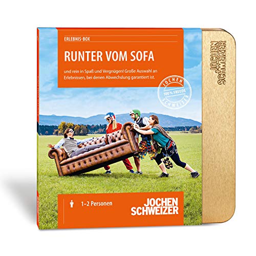 Jochen Schweizer Erlebnis-Box 'Runter vom Sofa', mehr als 430 Erlebnisse für 1-2 Personen, Gutschein mit Geschenk-Box