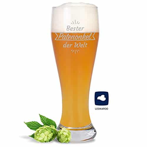 JUNIWORDS Weizenbierglas | mit Gravur | Bester Patenonkel der Welt
