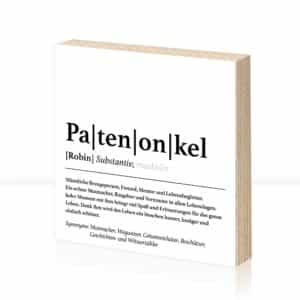 Patenonkel Definition | Personalisiertes Geschenk | zur Taufe | Holzbild | Kunstdruck | Taufpate