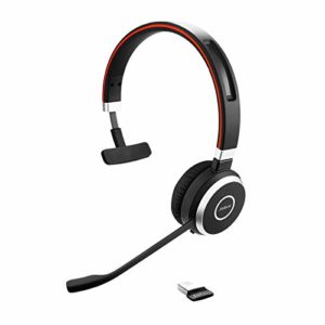 Jabra Evolve 65 Wireless Mono On-Ear Headset - Unified Communications zertifizierte Kopfhörer mit langer Akkulaufzeit - USB Bluetooth Adapter - Schwarz