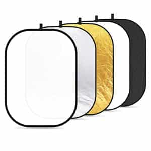 Neewer 5-in-1 tragbarer Faltbarer Multi Disk Rund Licht-Reflektor (150x200 cm (59x79 Zoll)) durchlässig/Silber/Gold/weiß/schwarz