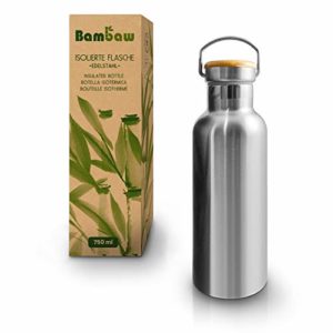 Bambaw Edelstahl | Trinkflasche 750 ml | Isolierte Langlebige Thermosflasche