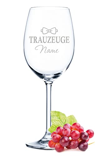 Leonardo Weinglas mit Gravur - Trauzeuge - Personalisiert mit Name - Geschenk für Freund Bruder zur Hochzeitsfeier - Geschenk zur Hochzeit oder Verlobung - Farbe: Daily