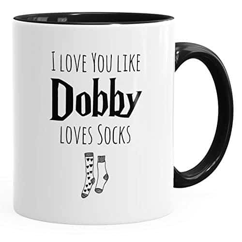 Geschenk-Tasse Liebe | I love you like | Dobby loves socks Kaffeetasse