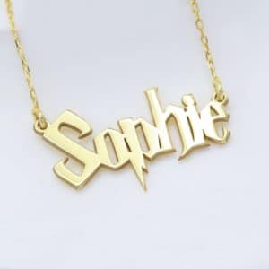 Silver Name Necklace | Wizard Harry Potter | Font Necklace 14K Solid Gold